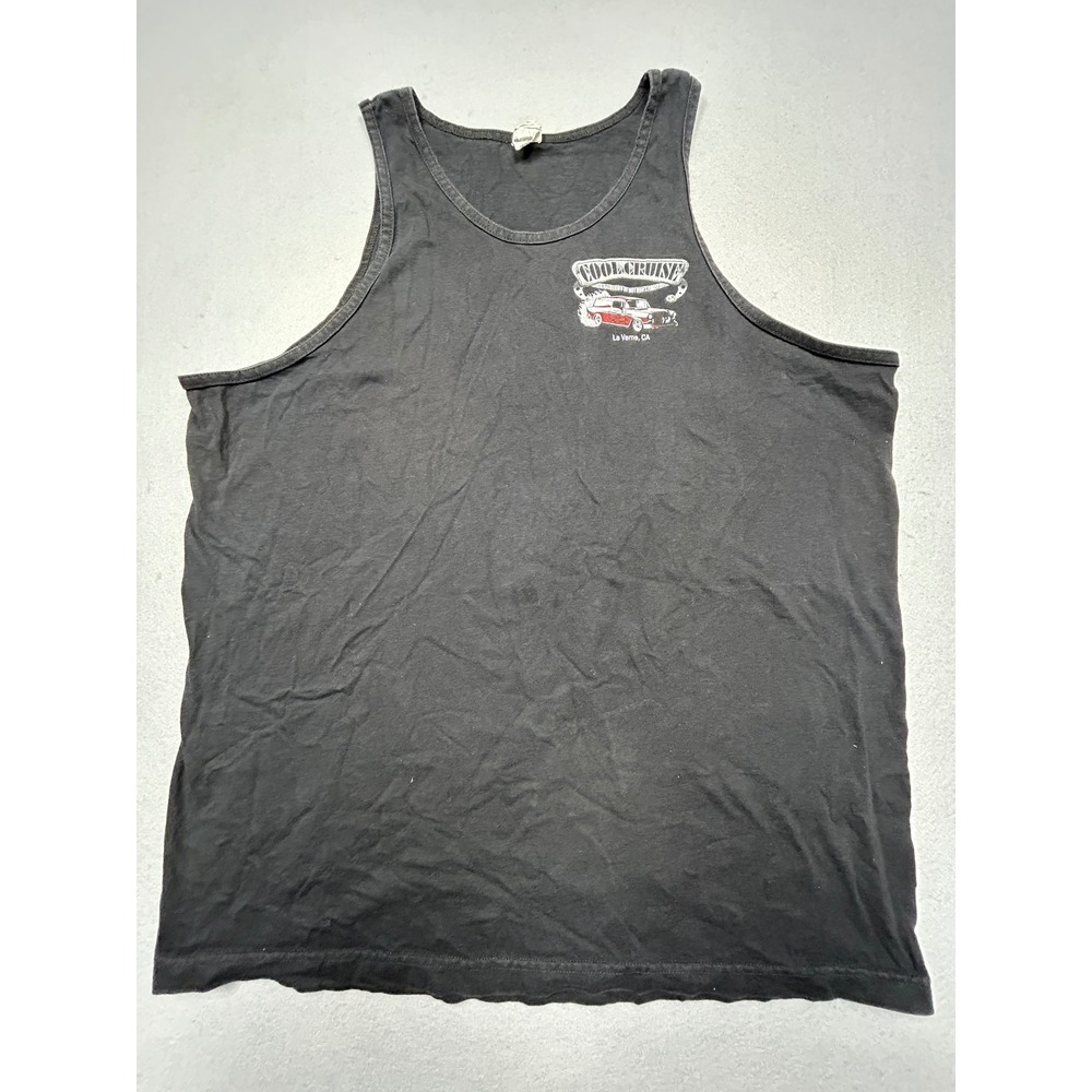 Alstyle Tank Top 100% Cotton Black Cool Cruise Hot Rod 2XL Mens